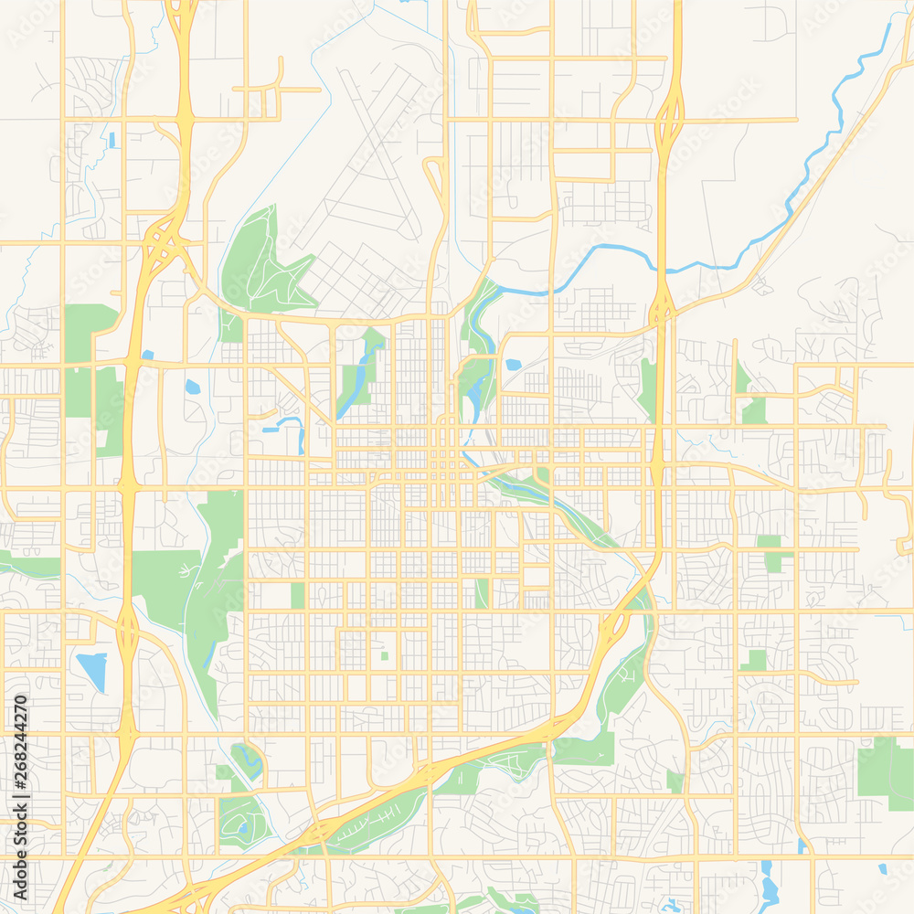 Fototapeta premium Empty vector map of Sioux Falls, South Dakota, USA