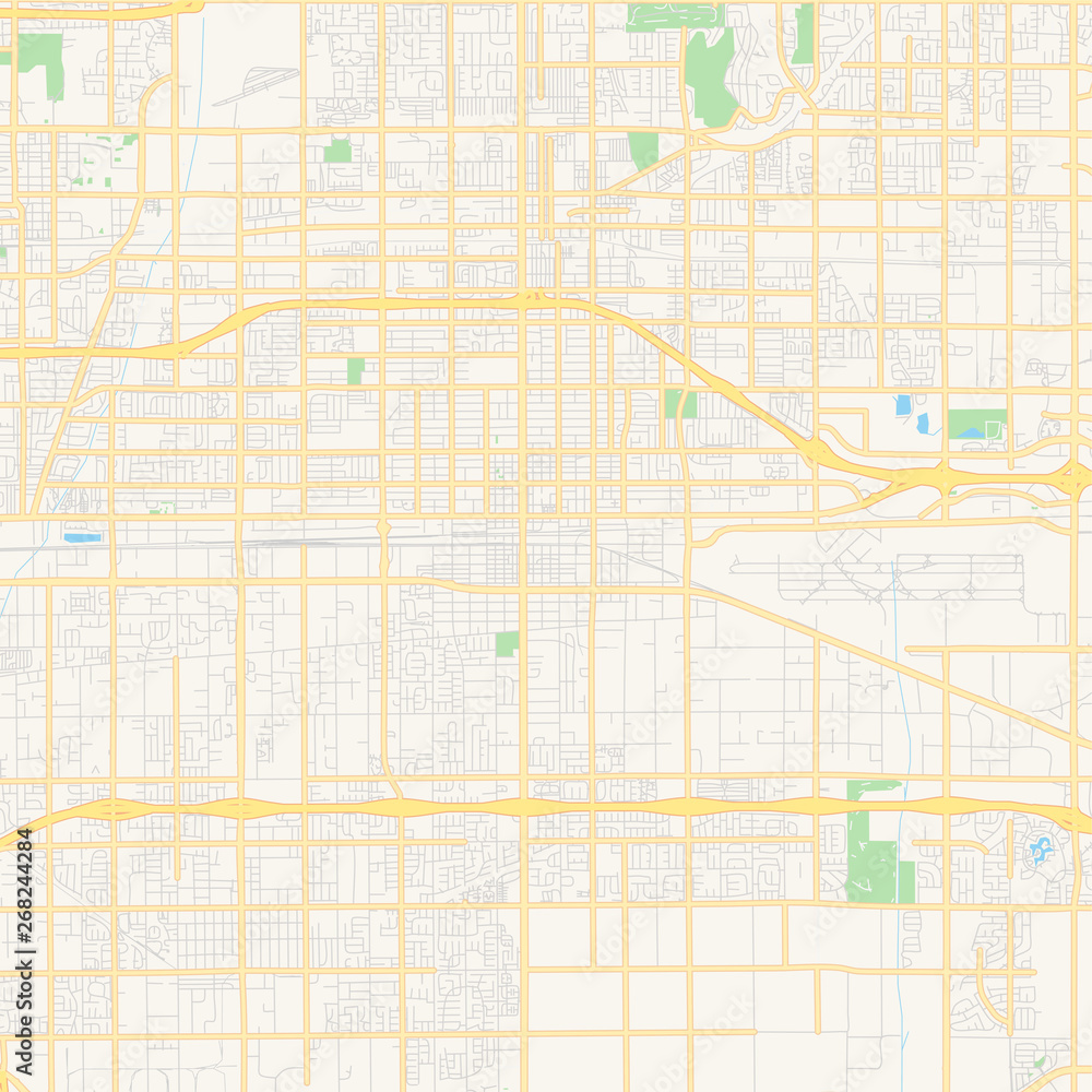 Empty vector map of Ontario, California, USA
