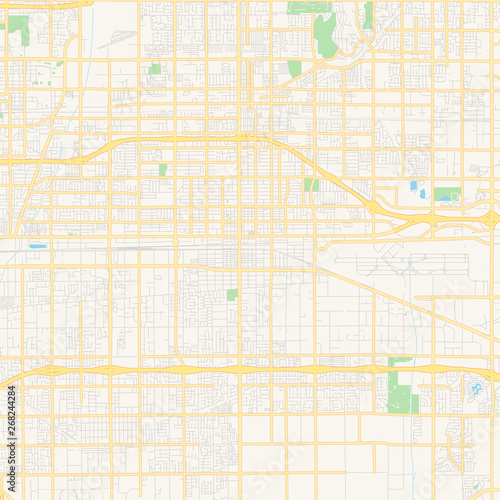 Empty vector map of Ontario, California, USA