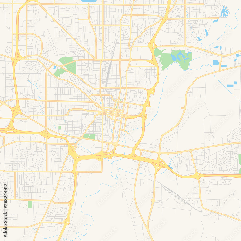 Empty vector map of Jackson, Mississippi, USA