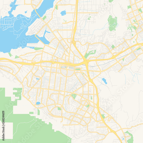 Empty vector map of Corona, California, USA