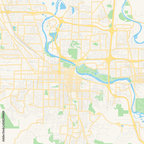 Empty vector map of Eugene, Oregon, USA