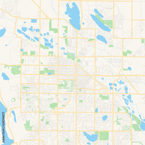Empty vector map of Fort Collins, Colorado, USA