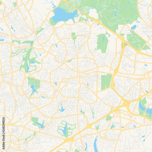 Empty vector map of Cary  North Carolina  USA