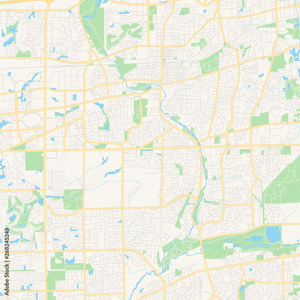 Empty vector map of Naperville, Illinois, USA