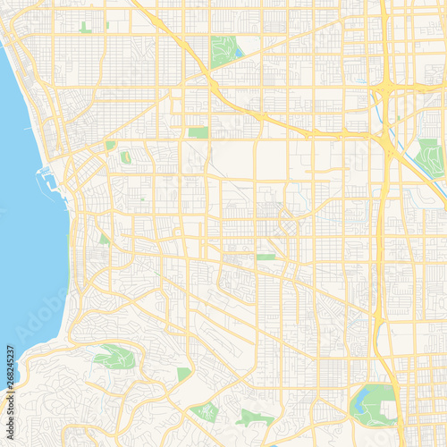 Empty vector map of Torrance, California, USA