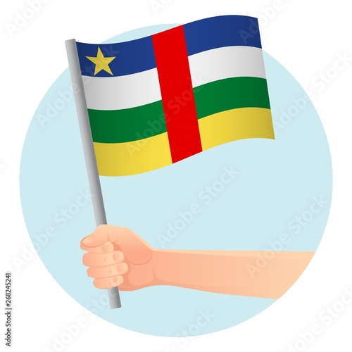 Central African Republic flag in hand