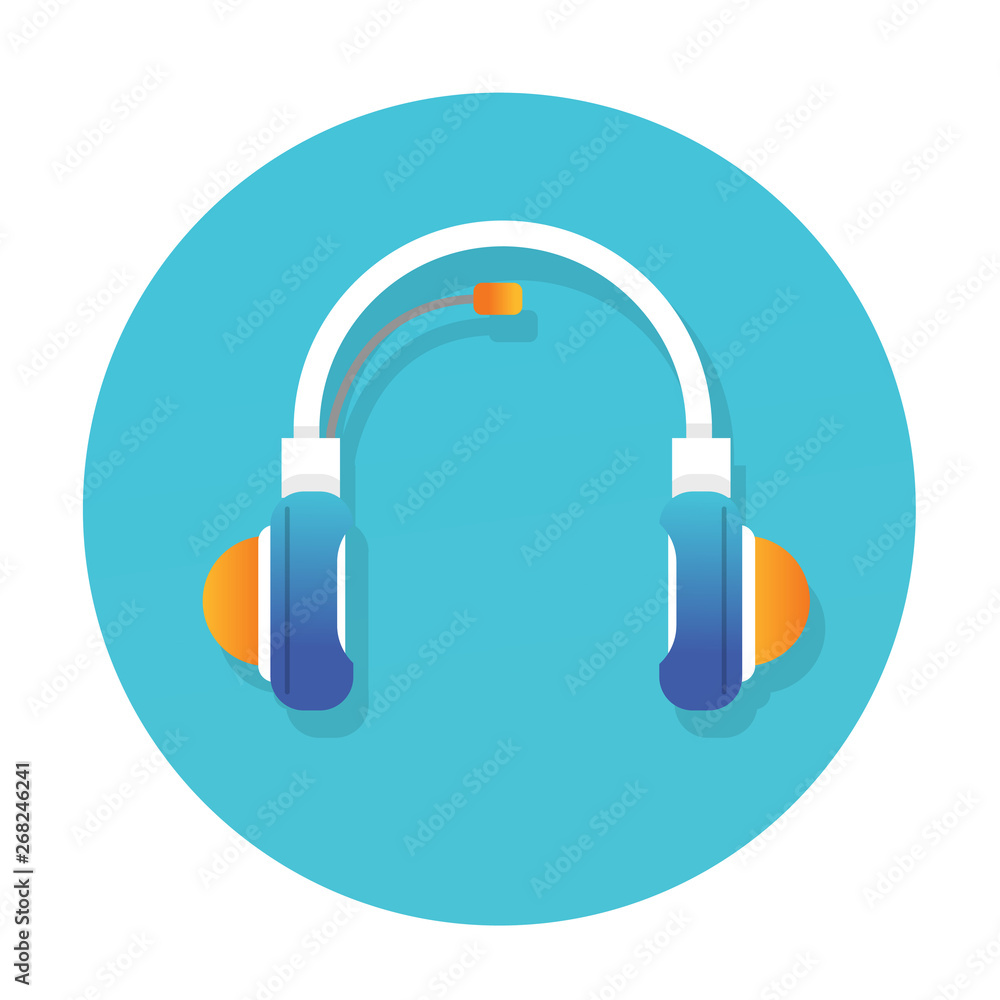 Headphones icon flat vector design Headphones icon flat vector design