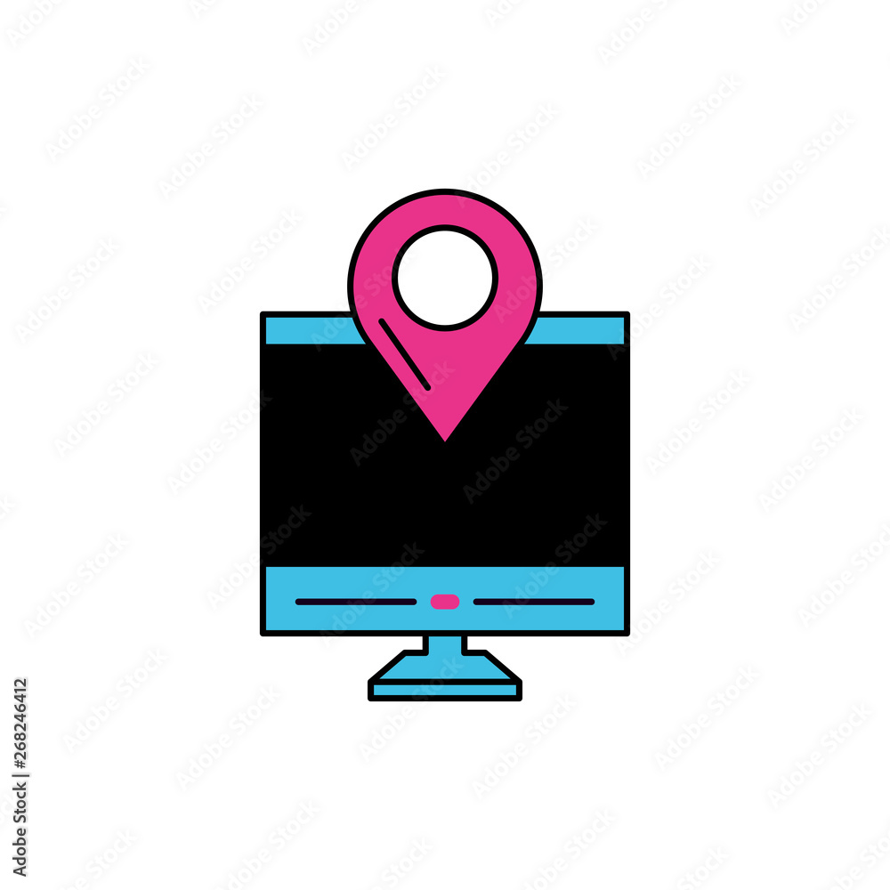 desktop with pin location gps app desktop with pin location gps app