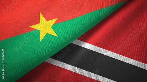 Burkina Faso and Trinidad and Tobago two flags textile cloth, fabric texture