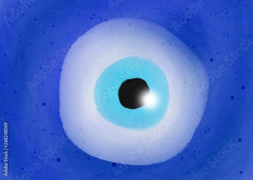 Nazar evil eye watercolor painting illustration background