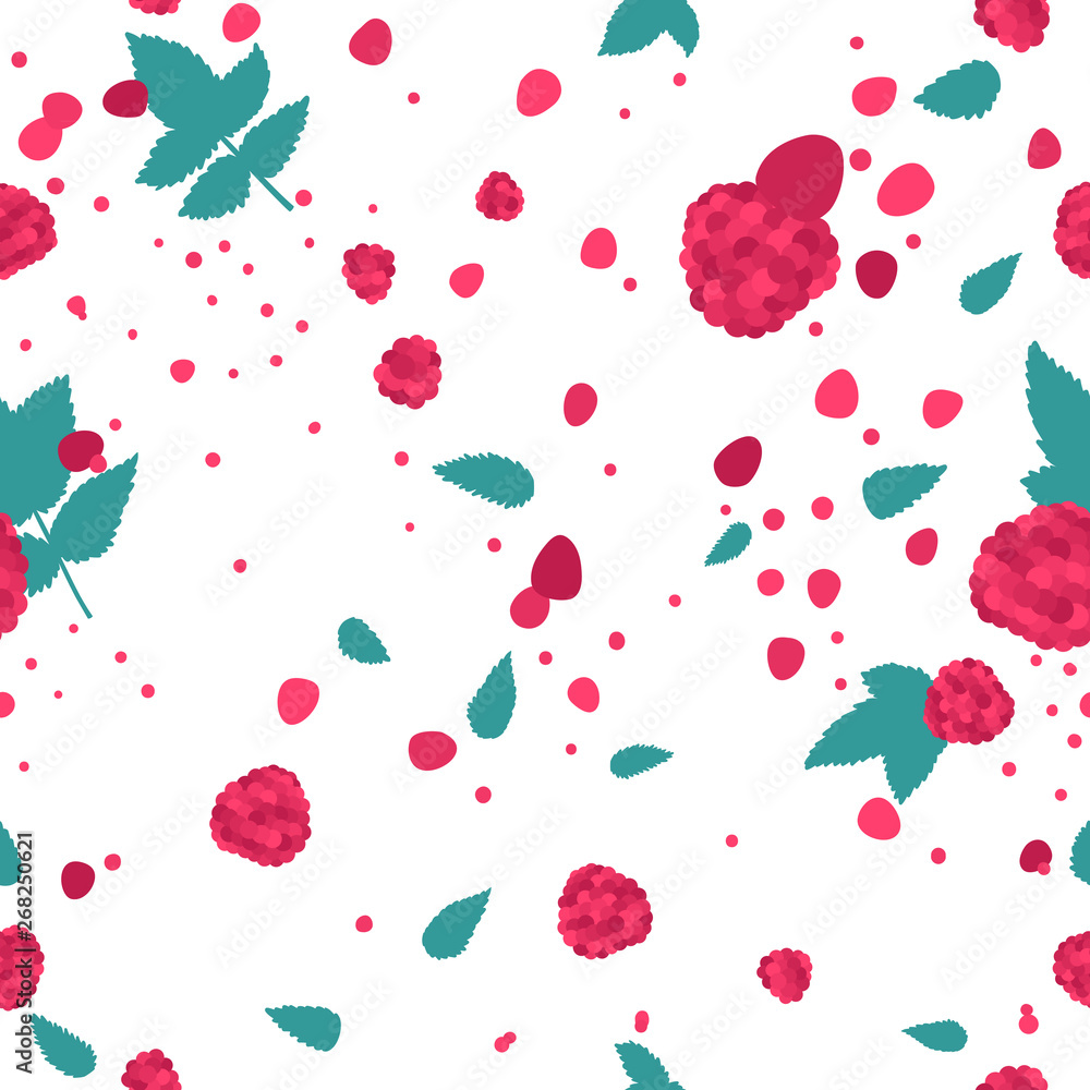 Seamless pattern with raspberries Seamless pattern with raspberries