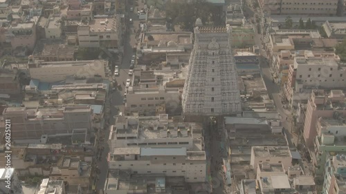 Govindaraj temple in Tirupati, India, 4k aerial ungraded/raw photo
