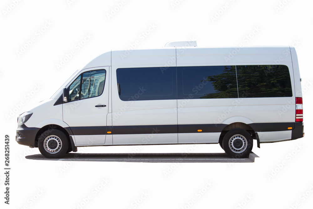 White van isolated on white background White van isolated on white background