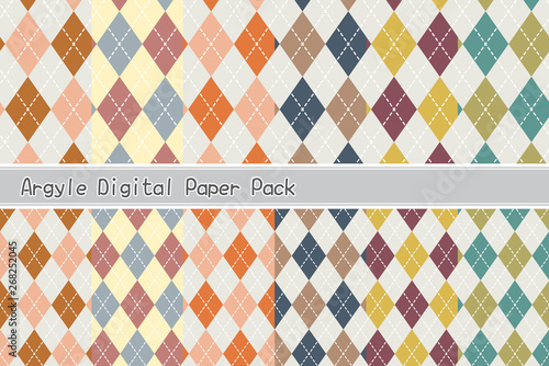 アーガイル柄の壁紙セット