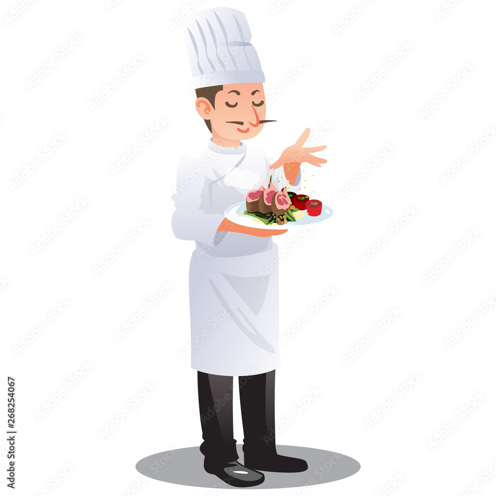 Chef illustration in occupation concept Chef illustration in occupation concept