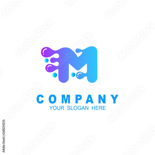 Letter m water drop logo icon design template elements, speed,and water drop