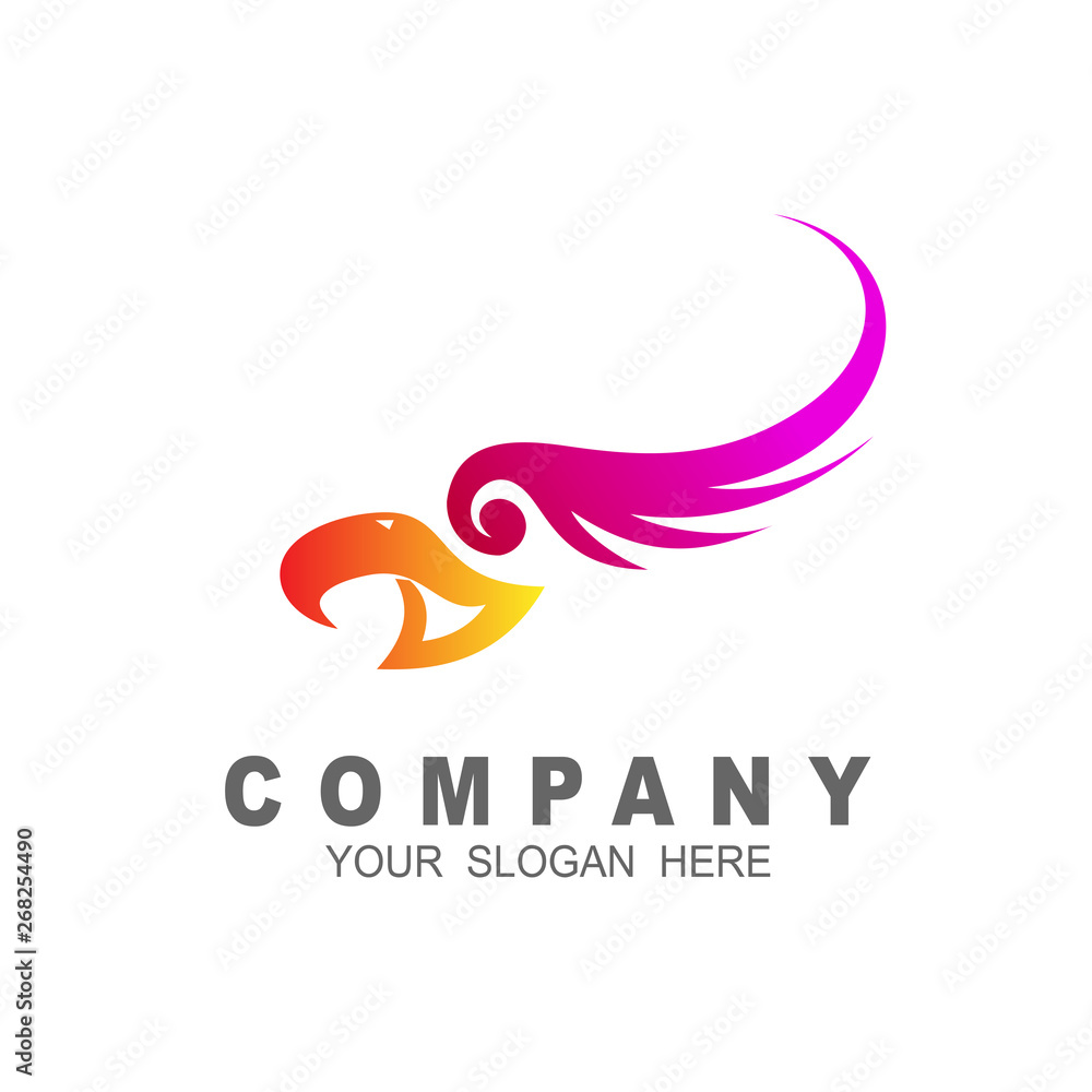 Fototapeta premium luxury eagle logo, vector logo template, simple logo template