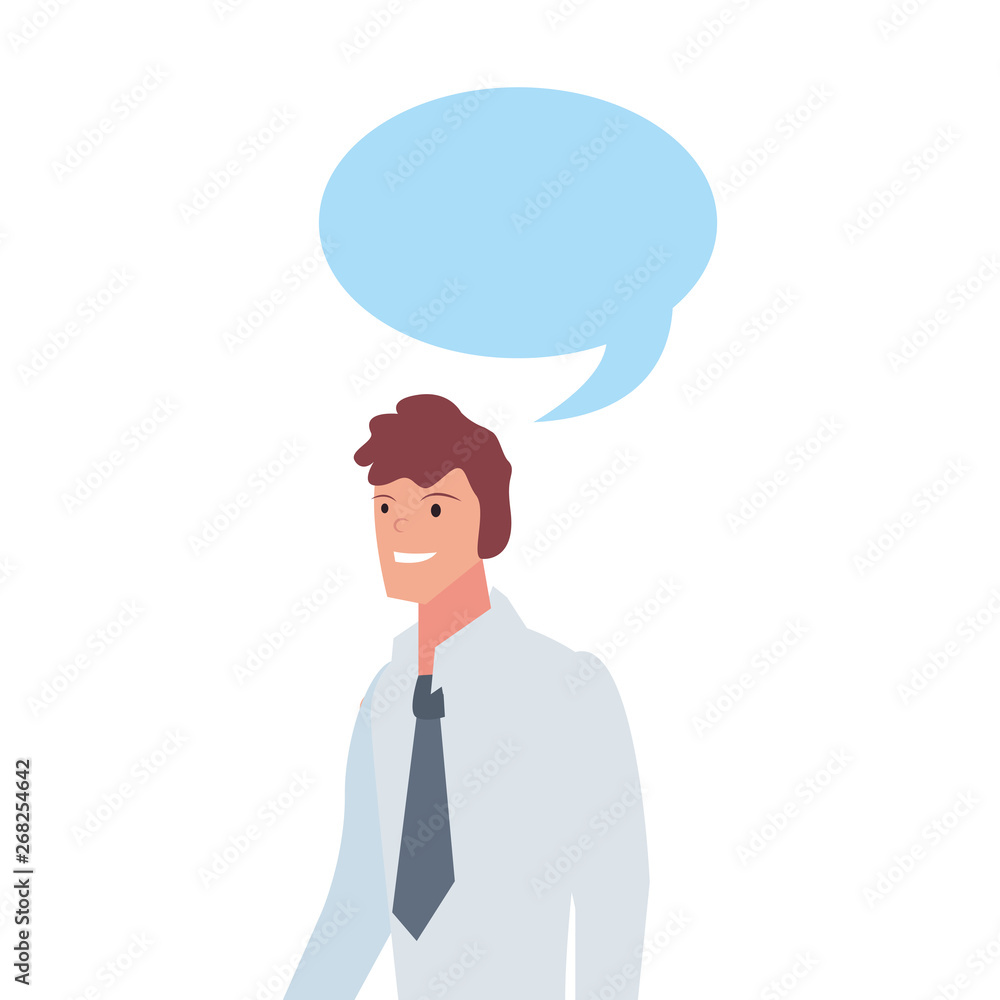 businessman portrait speech bubble businessman portrait speech bubble