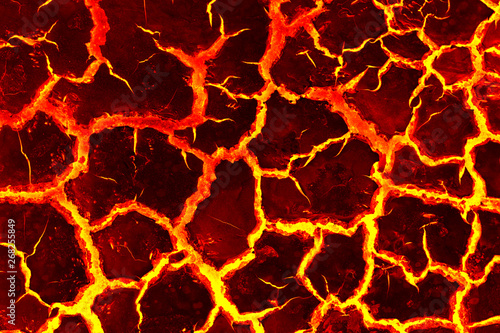 The surface of the lava, The red crack stage for background