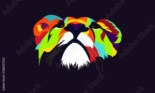 lion head vector colorfull style