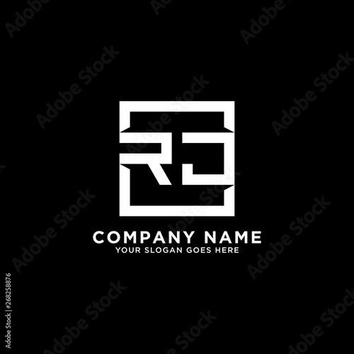 RJ initial logo design, square letter, clean and clever vector