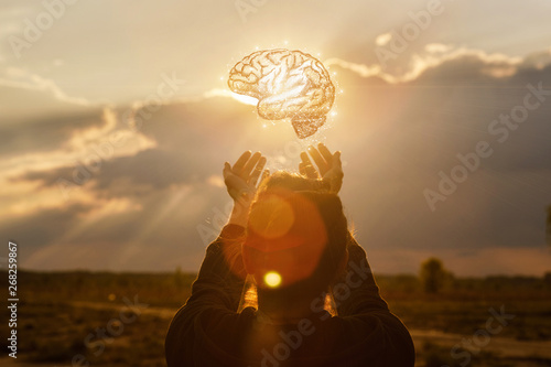 Concept of brainstorming and ideas in business.