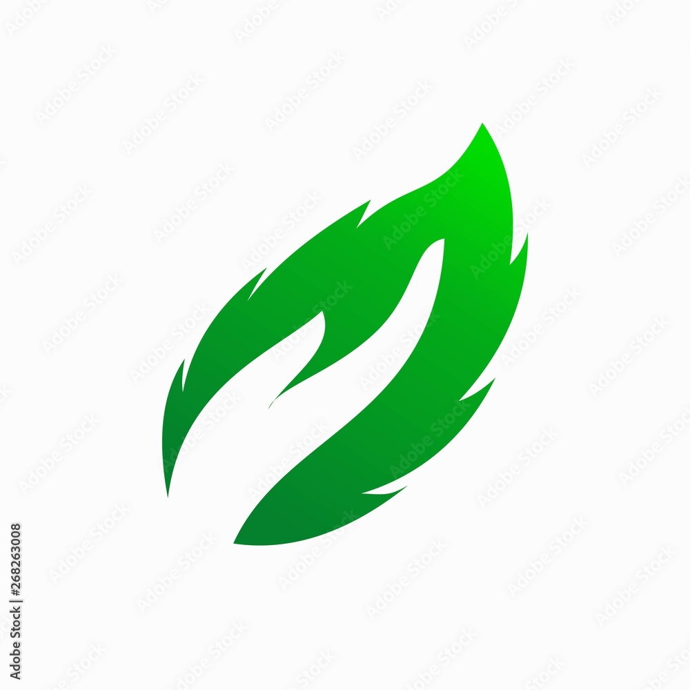 Hand with leaf vector design represents save nature Hand with leaf vector design represents save nature
