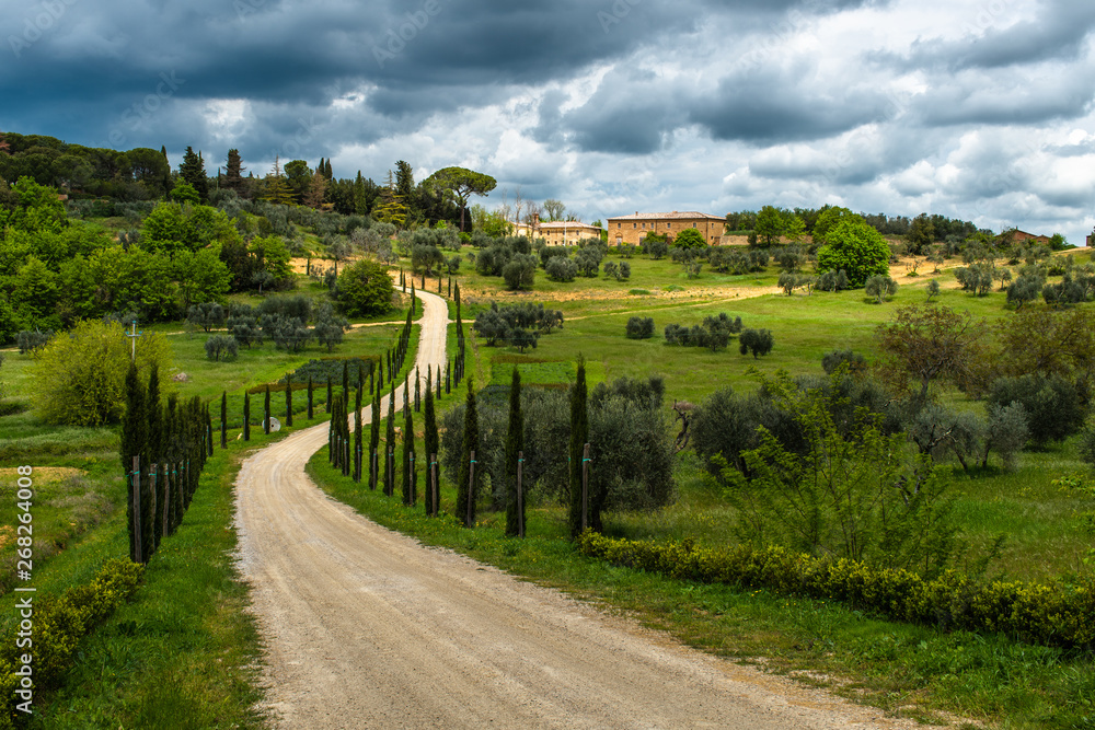 Landscape panorama from Tuscany, in the Chianti region