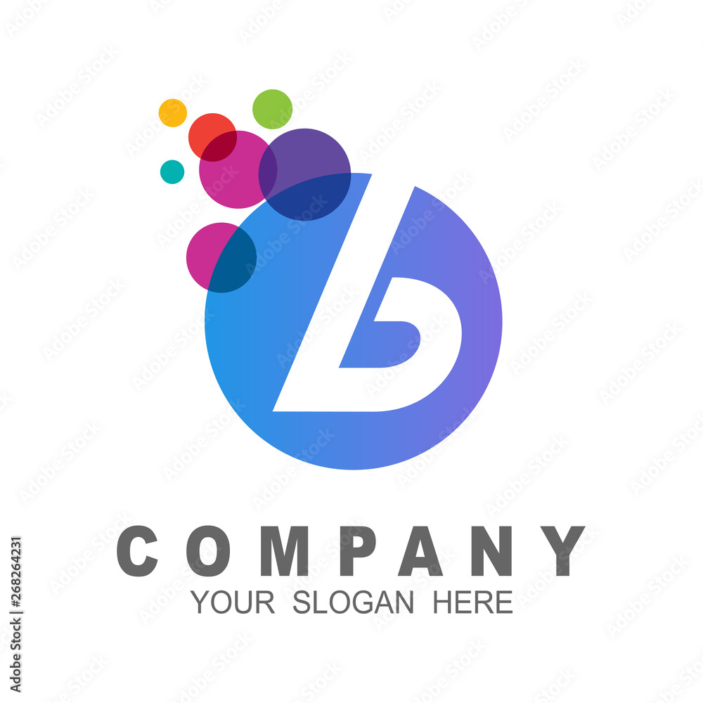 letter logo b with colorful circles, medical icon letter logo b with colorful circles, medical icon