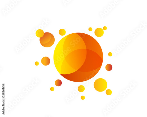Modern Solar Power Technology Logo Illustration In White Isolated Background