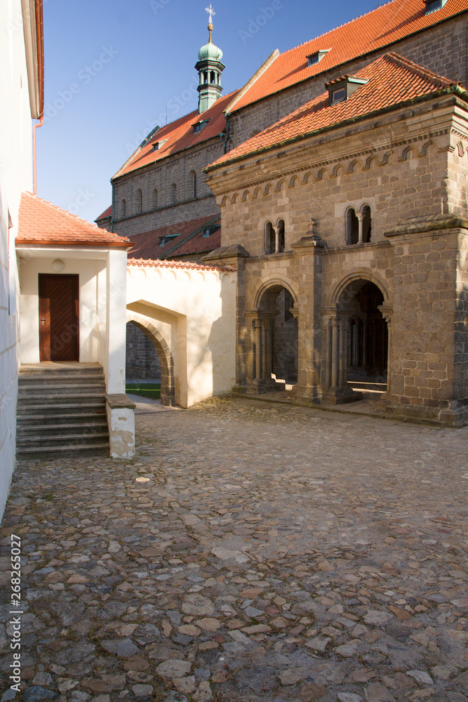 Old jewish quarter and basilica in Trebic