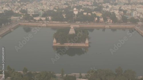 Madurai Vandiyur Mariamman Teppakulam temple, India, 4k aerial ungraded/raw photo