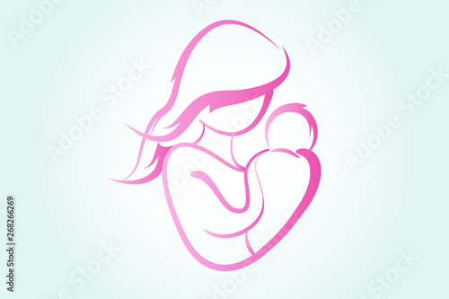 Woman and baby logo vector