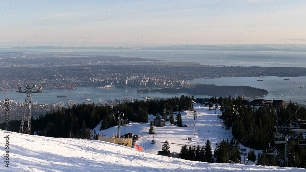 Sunset on the city of Vancouver, british Columbia, Canada. View from Grouse Mountain. Sunset on the city of Vancouver, british Columbia, Canada. View from Grouse Mountain.