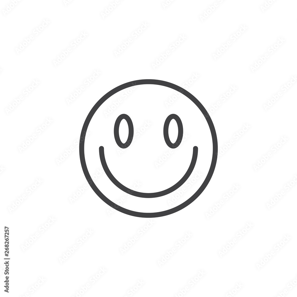 Slightly Smiling Face emoji line icon. linear style sign for mobile concept and web design. Happy face emoticon outline vector icon. Symbol, logo illustration. Vector graphics Slightly Smiling Face emoji line icon. linear style sign for mobile concept and web design. Happy face emoticon outline vector icon. Symbol, logo illustration. Vector graphics