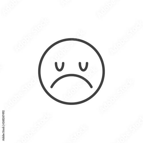human profile with sad emoji line style icon 2567492 Vector Art at