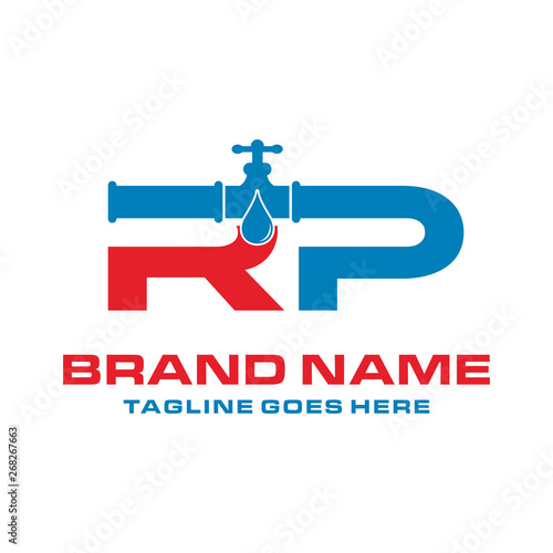 water pipe logo initials Rp
