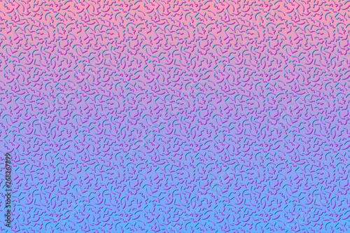 Abstract background with 80s memphis geometics style pattern and vibrant psychedelic colors