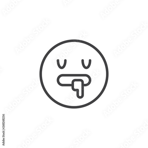 Sleeping Face emoji line icon. linear style sign for mobile concept and web design. Drooling face emoticon outline vector icon. Symbol, logo illustration. Vector graphics