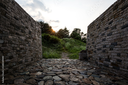 Fotografia Gomosan fortress is a fortress wall of the Three Kingdoms Period in Korea