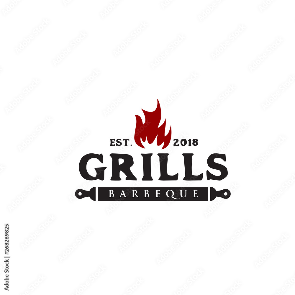 Grill barbecue logo design vector template Grill barbecue logo design vector template
