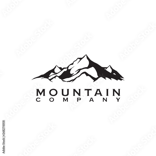 Mountain icon logo design vector template