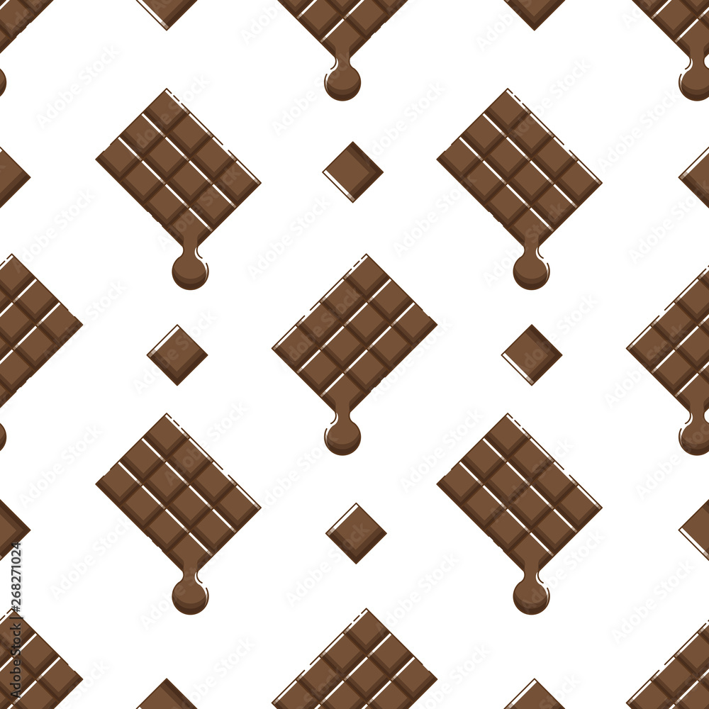 Seamless pattern with chocolate in flat linear style.
