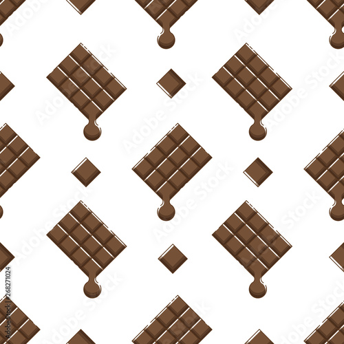 Seamless pattern with chocolate in flat linear style.