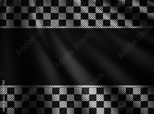 arbon fiber background. checkered pattern. 3d illustration material design. photo