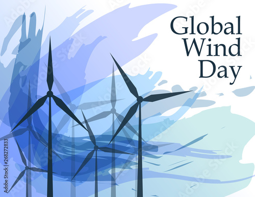 vector concept of global wind day illustration.