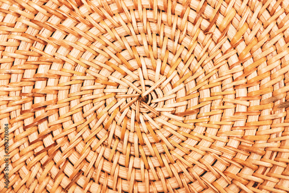Bamboo bag or placemat texture closeup.