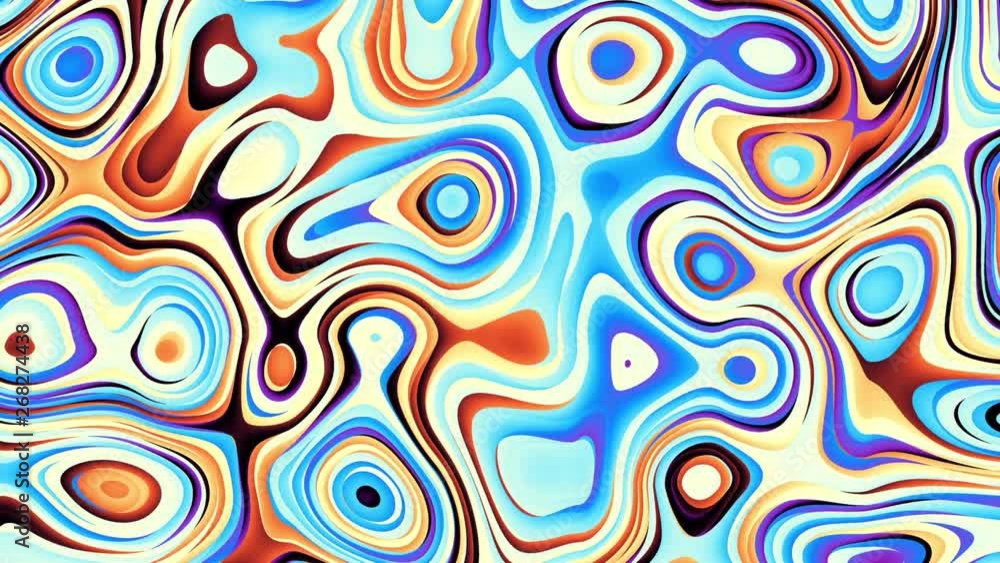 Moving random wavy texture. Psychedelic animated background. Transform abstract curved shapes. Looping footage. Moving random wavy texture. Psychedelic animated background. Transform abstract curved shapes. Looping footage.