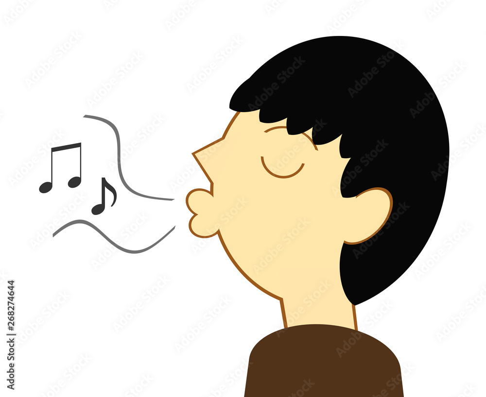 口笛を吹く人 Stock Illustration Adobe Stock